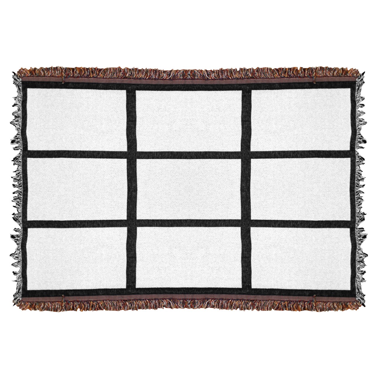 SUBLITHROW Sublimation Blank Blankets Genuine Woven Sublimation Afghan 54" x 36.5", 9 Panel White with Heather Back NOT FELT